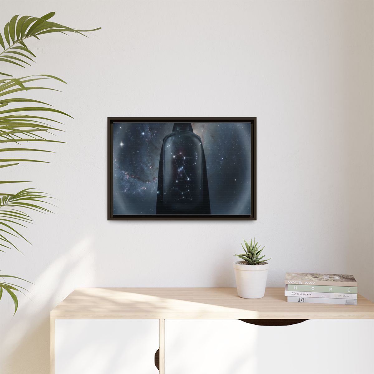 Matte Canvas, Framed - Cosmic Sentinel Orion Constellation...