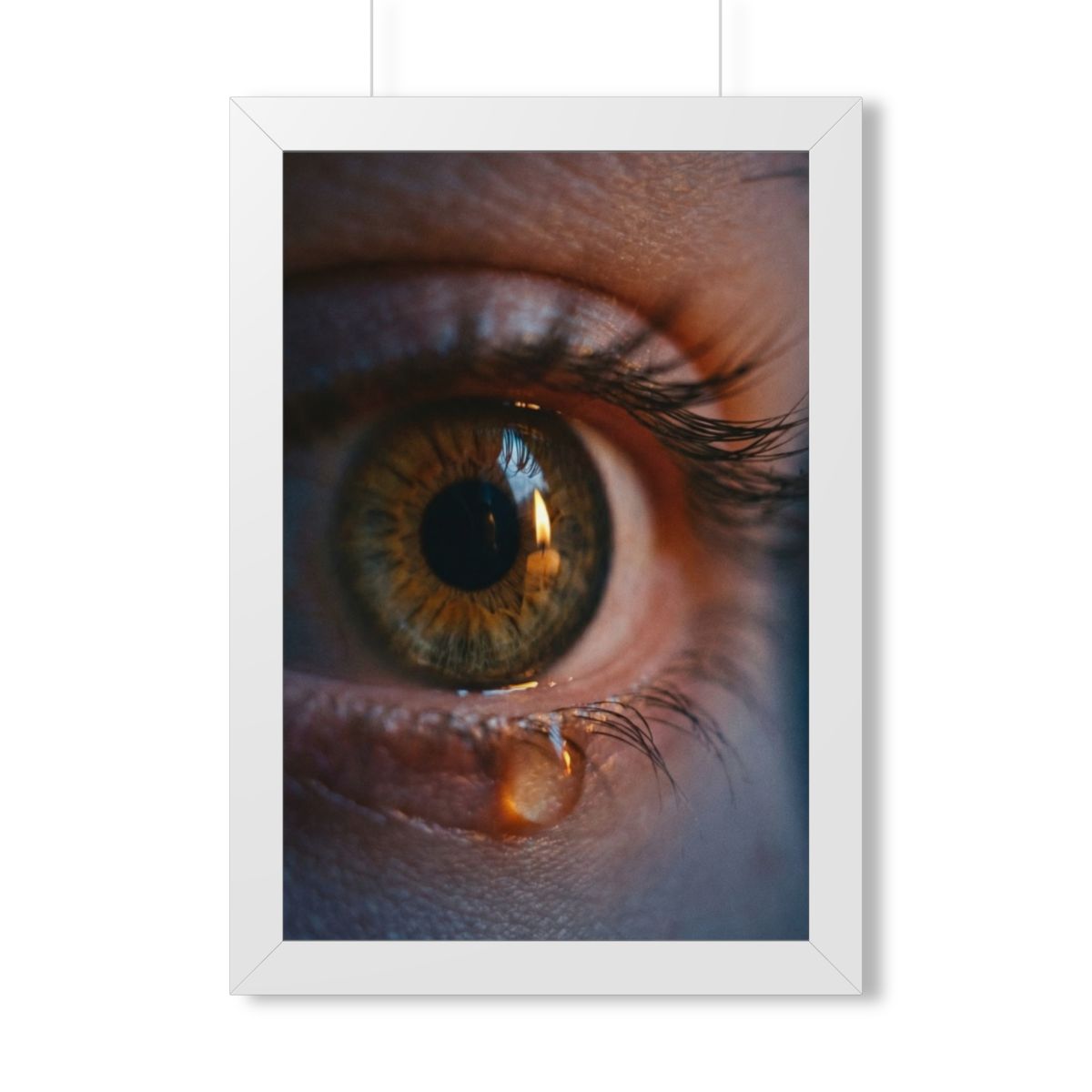 Framed Vertical Poster - Amber Iris Reflection Fine Art... |...