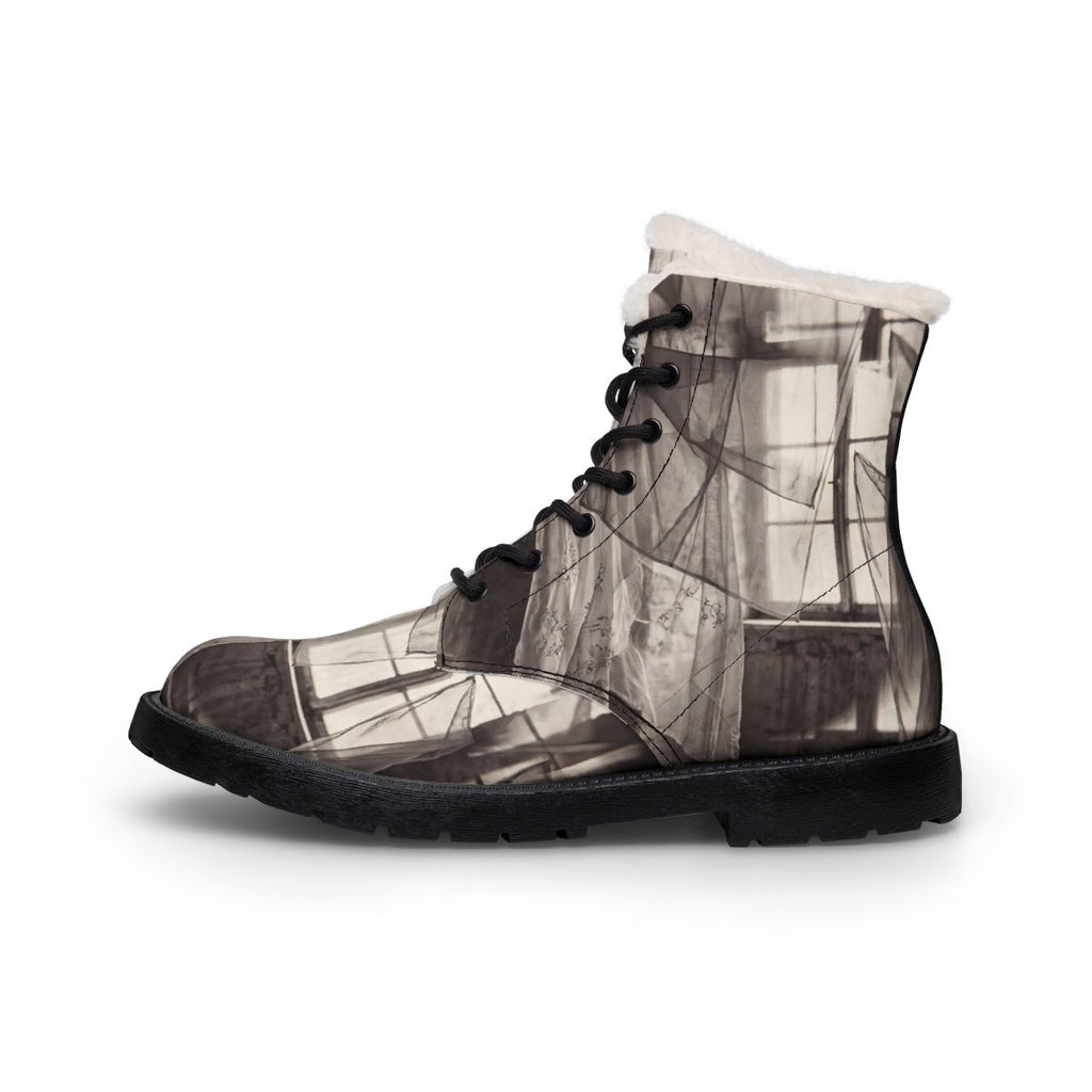 Men's Fur and Leather Boots - Spectral Veils | Echovira...