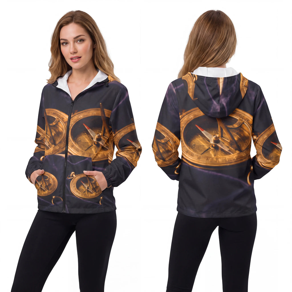 Sundial Compass Unisex Windbreaker Jacket