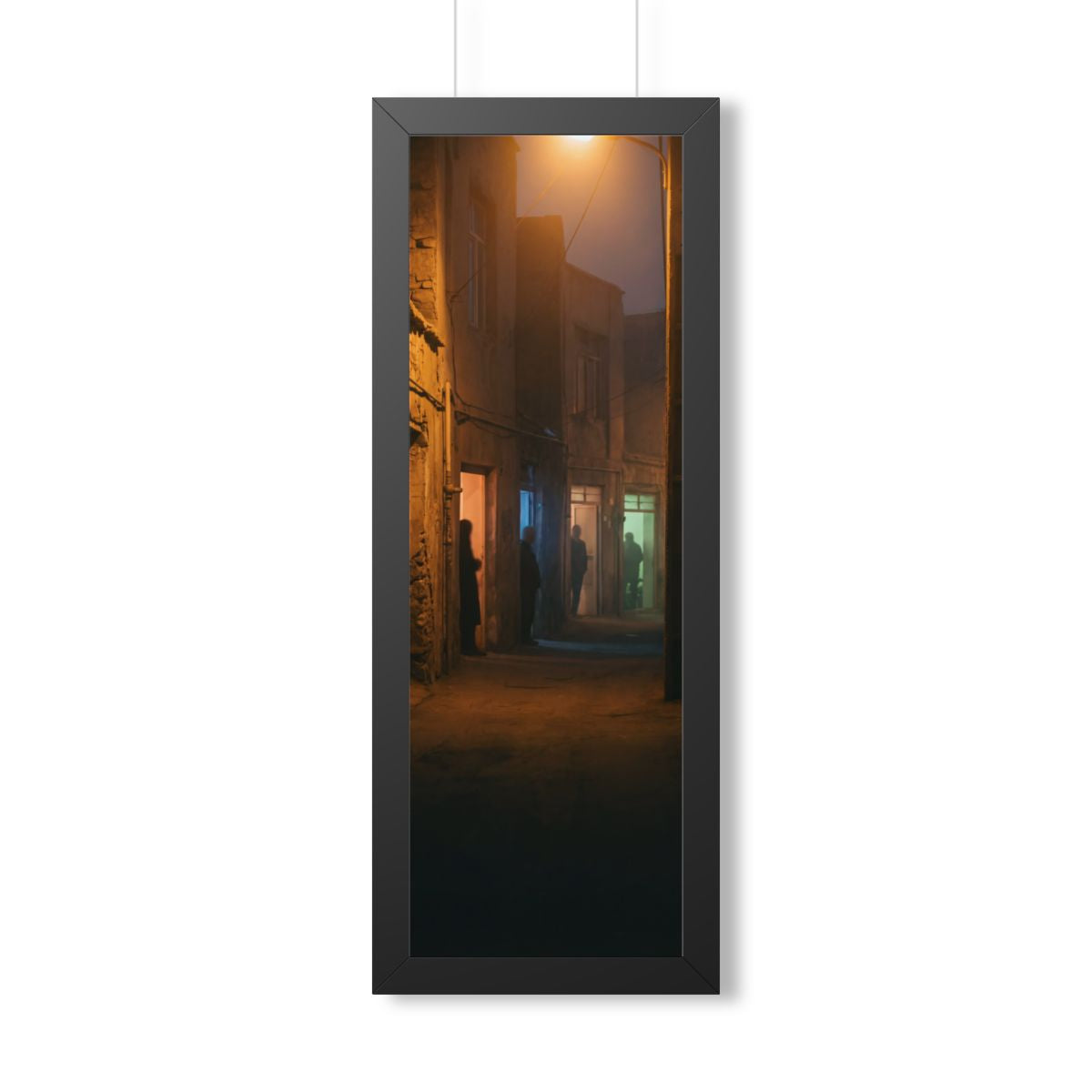 Framed Vertical Poster - Shadowed Alleyway Mystery Art Print...