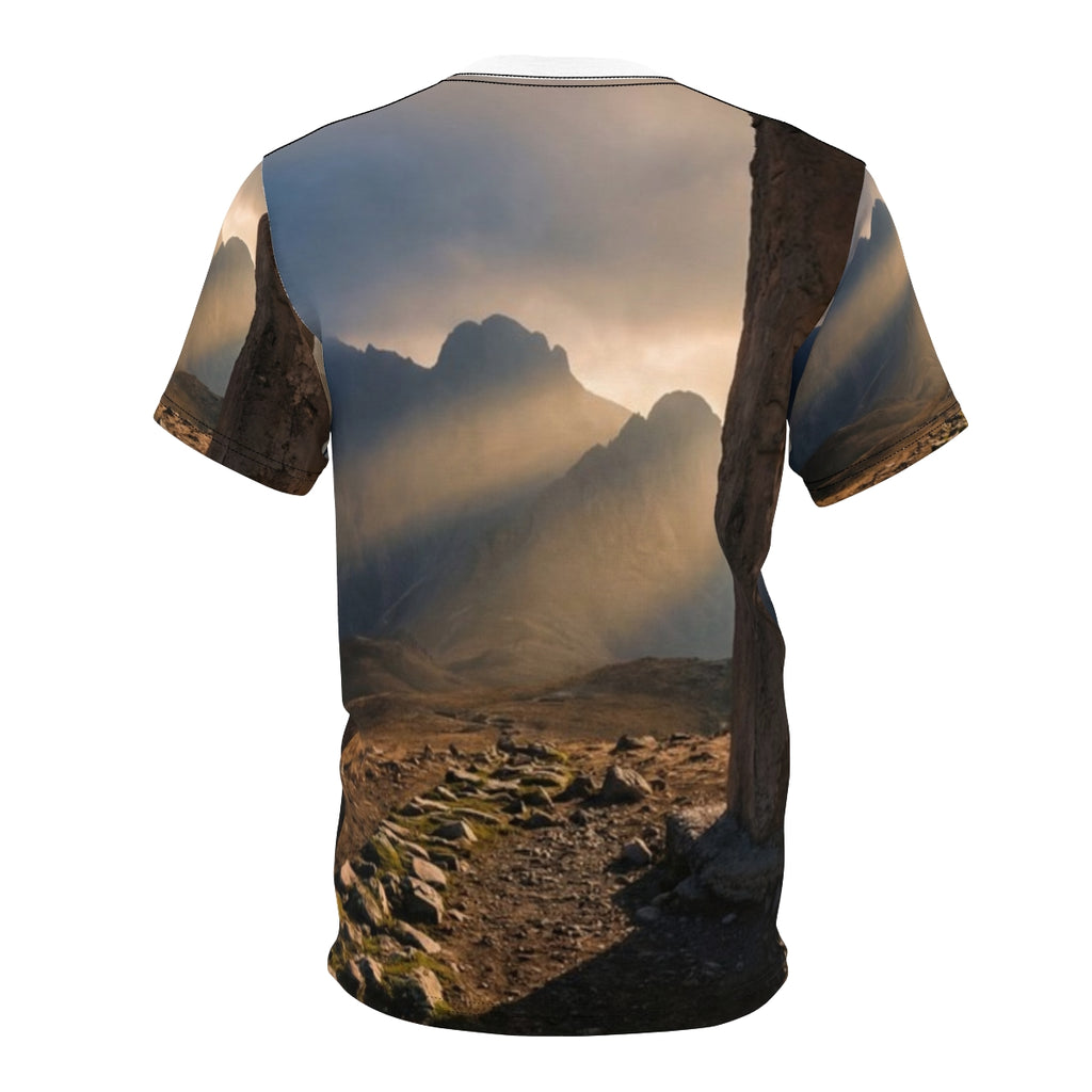 Men's Unisex Cut & Sew Tee - Ancient Stone Column Mountain...