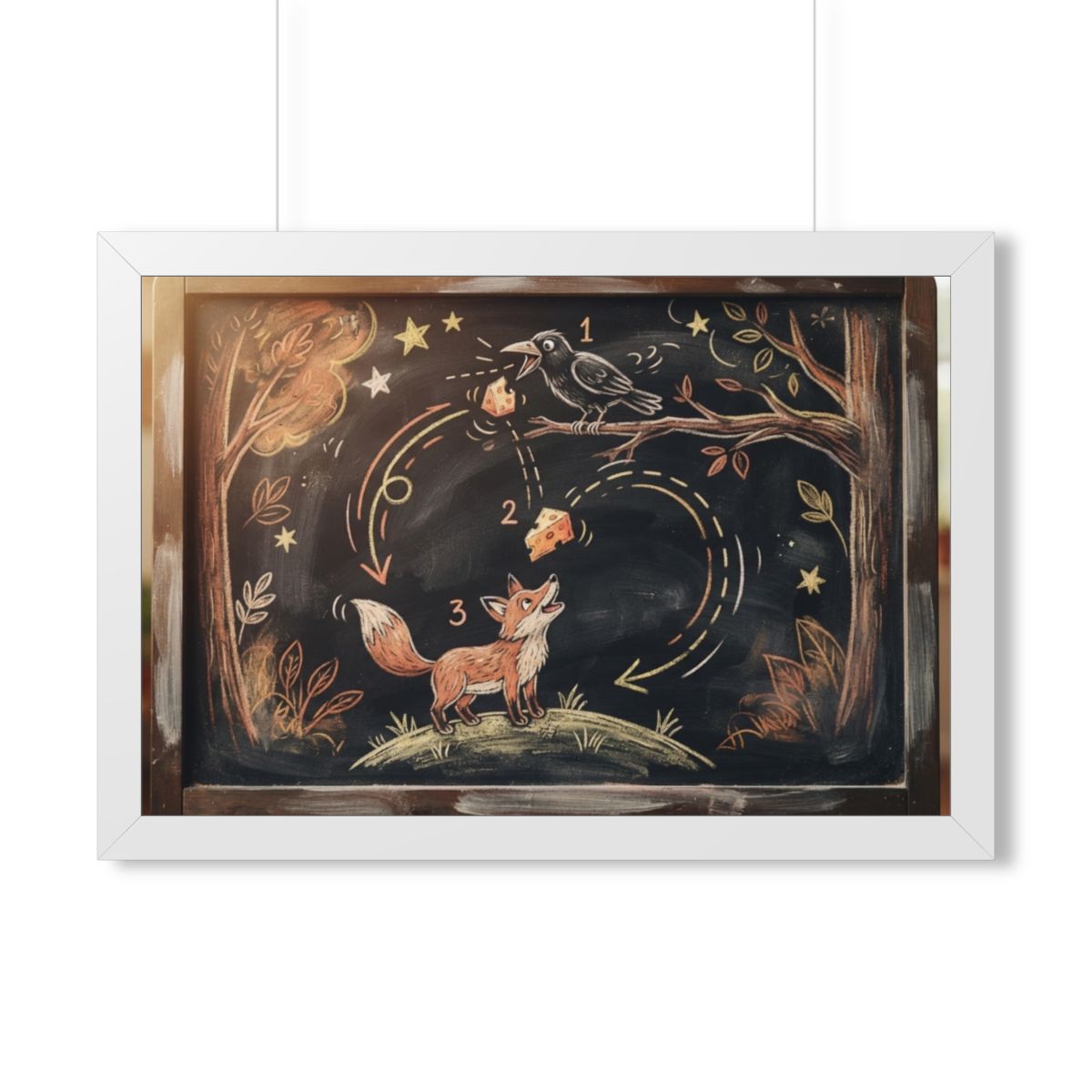 Framed Horizontal Poster - Storybook Slate — White (14×11......