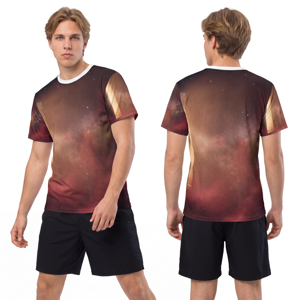 Men's Cut & Sew Tee - Cosmic Gateway | Echovira Gallery