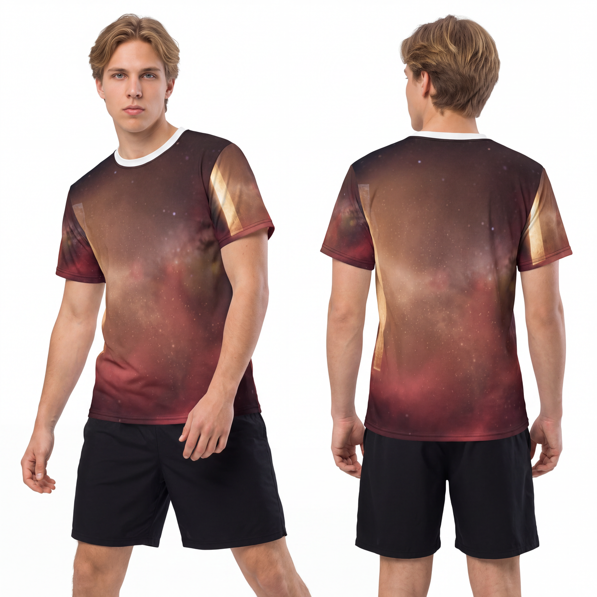 Men's Cut & Sew Tee - Cosmic Gateway | Echovira Gallery