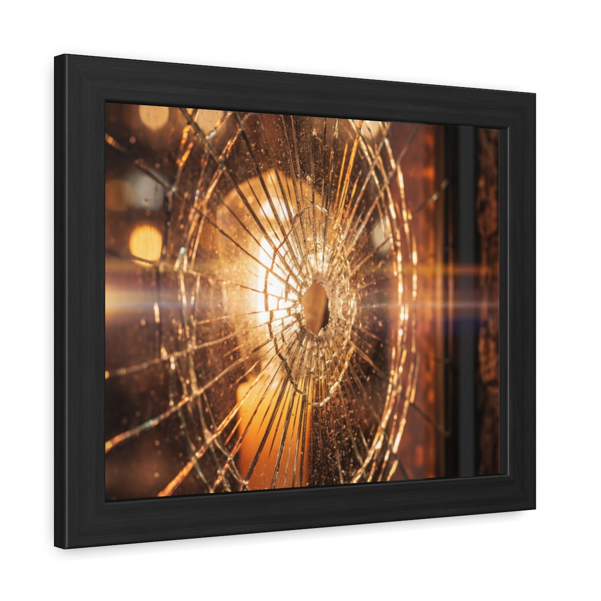 Framed Poster - Moody Fractured Glass — Landscape