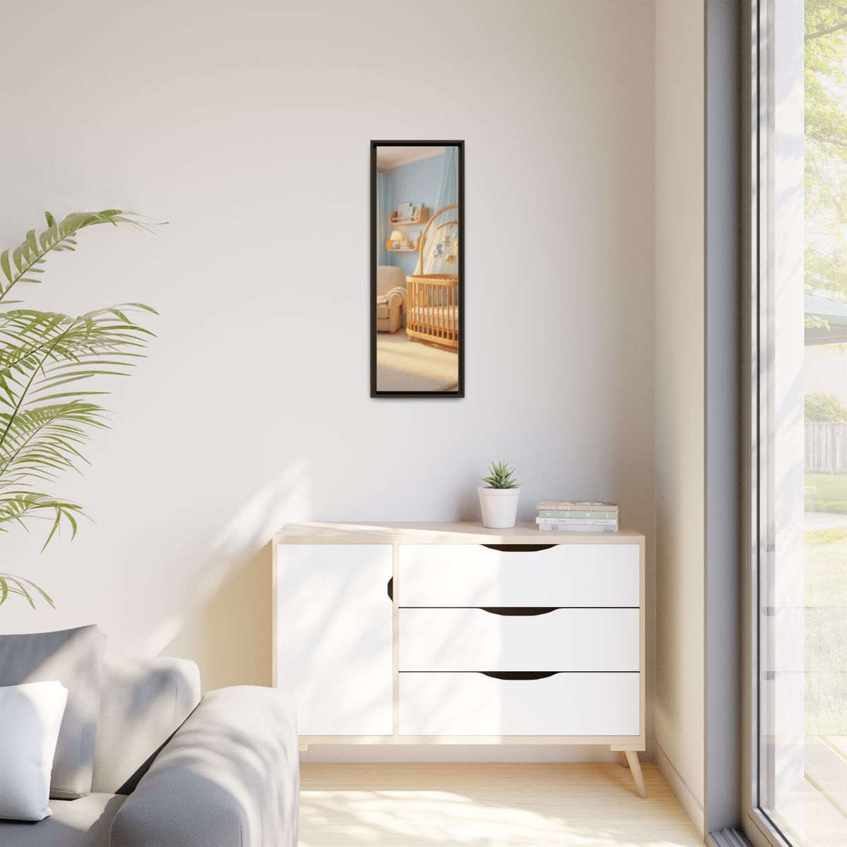 Matte Canvas, Framed - Dreamy Serene Nursery Art — Espresso...