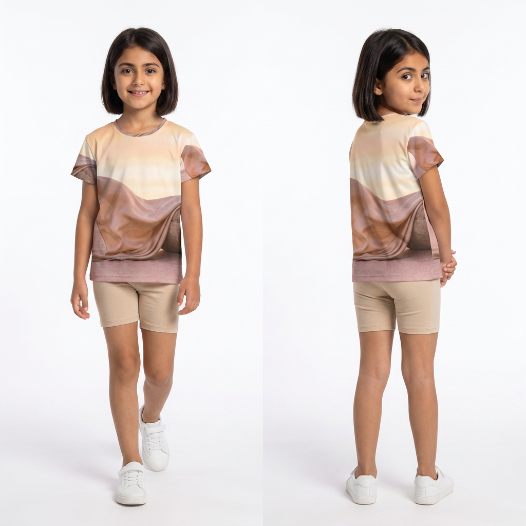 Kids Sports Jersey with Desert Silk and Stone Art