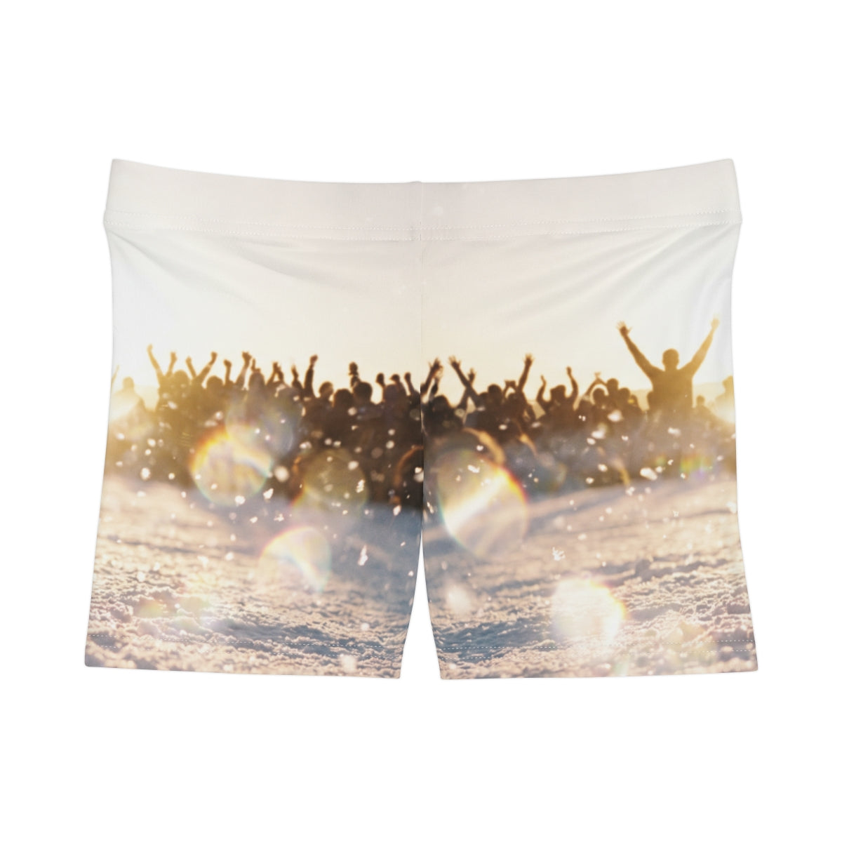 Women's Shorts with Golden Hour Crowd Art