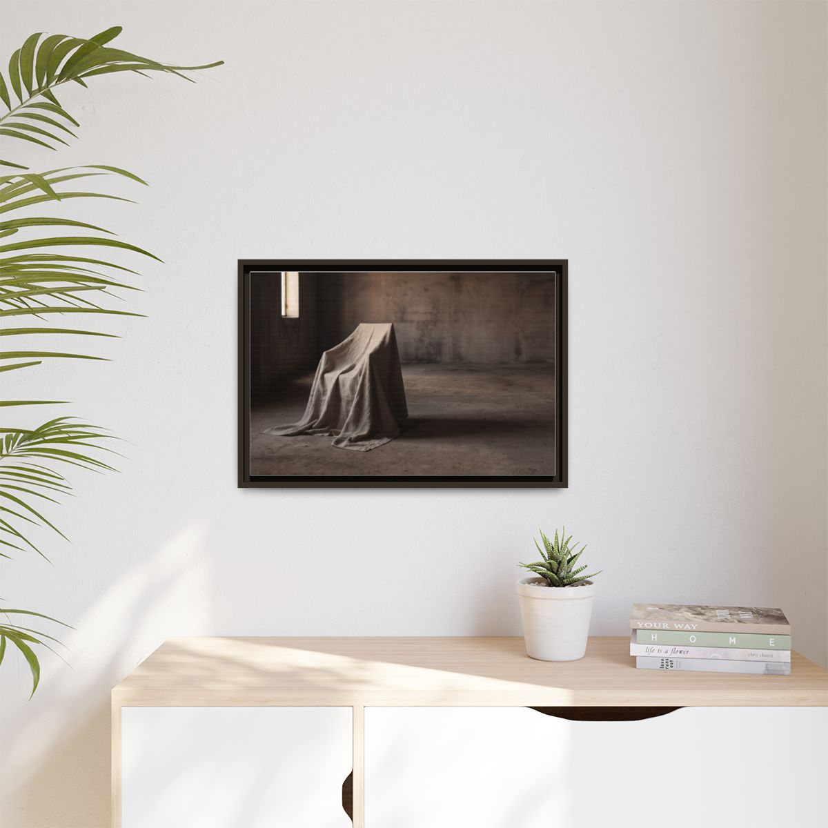 Matte Canvas, Framed - Draped Silence Still Life Art... |...