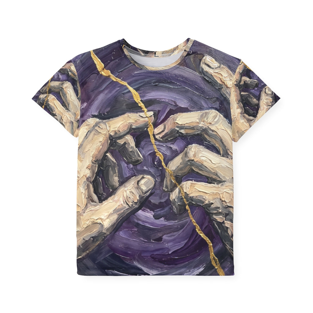 Kids Sports Jersey with Kintsugi Hands Art