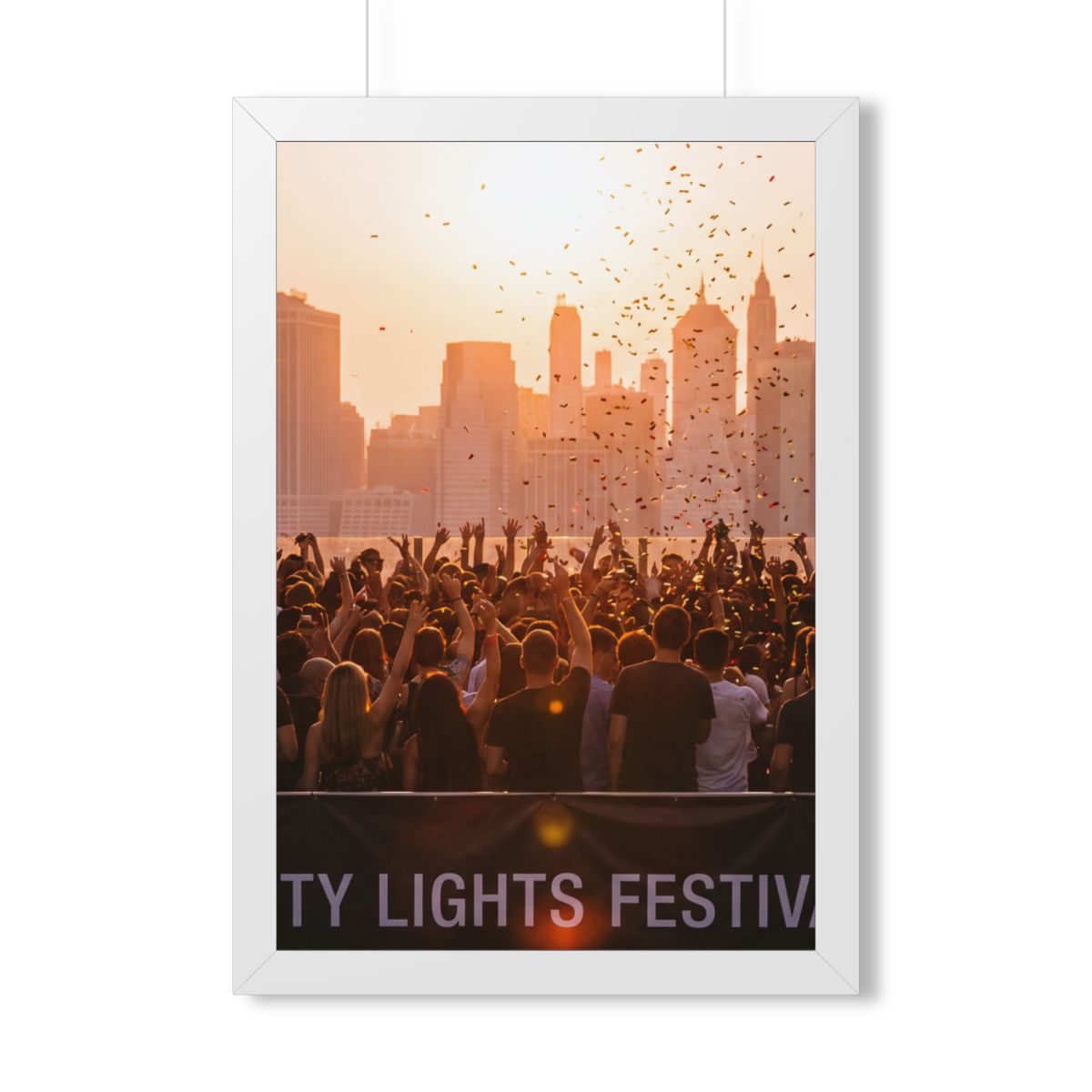 Framed Vertical Poster - City Lights (11×14, 12×16, 16×16......