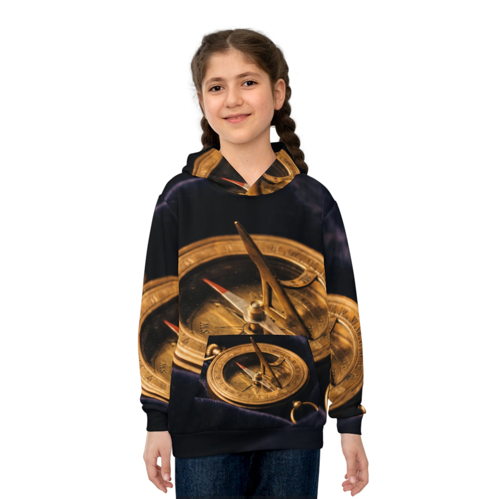 Children's Hoodie with Vintage Brass Compass