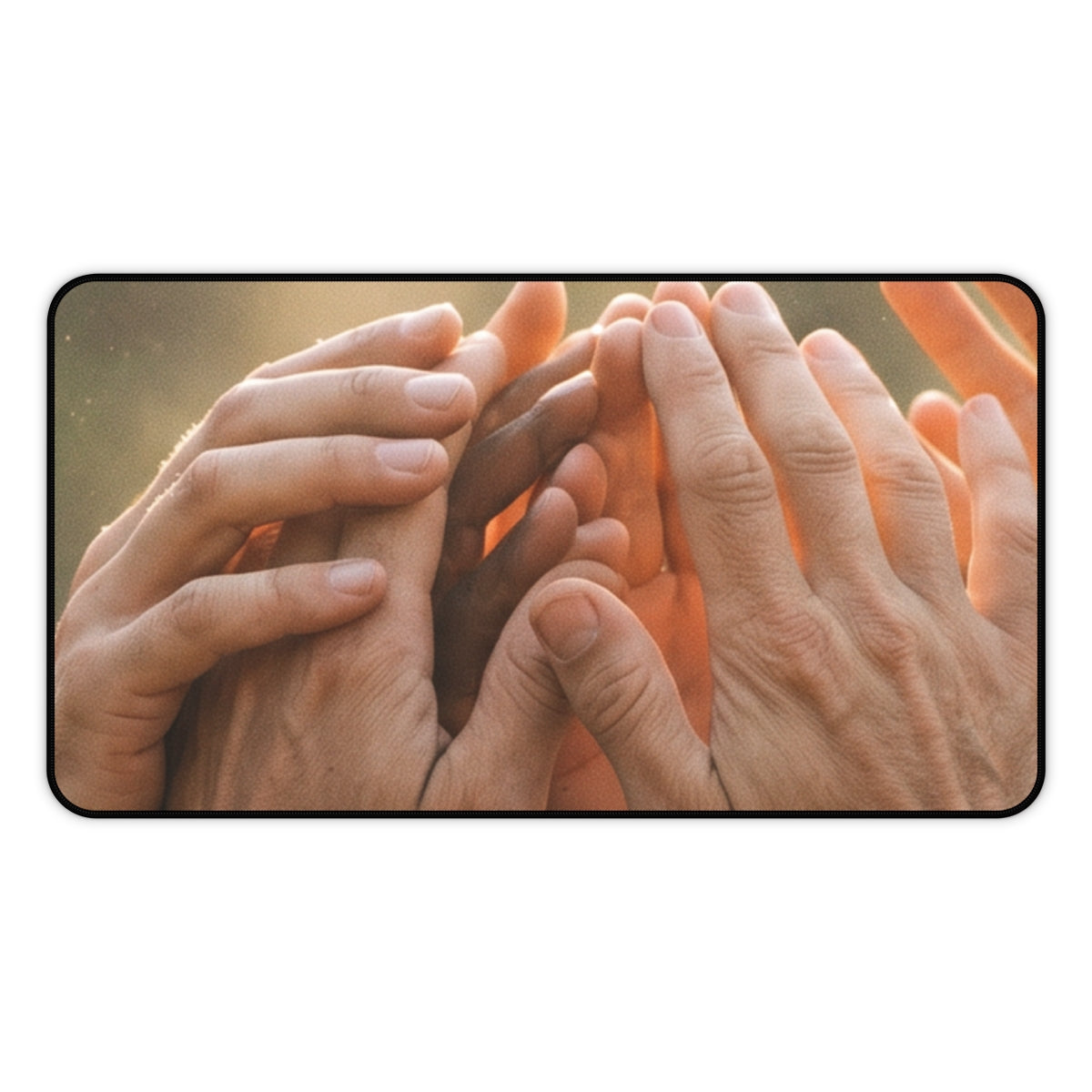 Desk Mat - Golden Rays of Unity Wall Art | Echovira Gallery