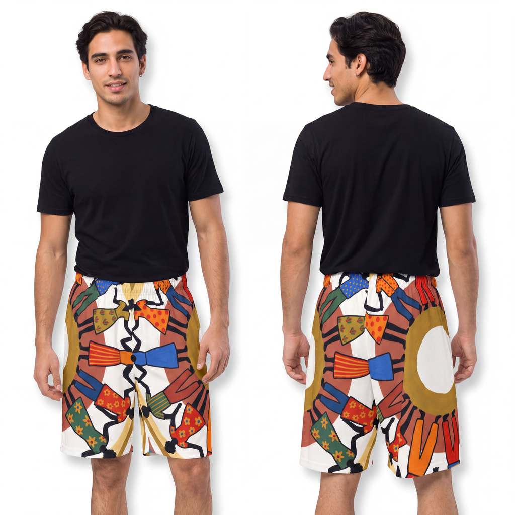 Men's Sports Shorts - Unity Mandala Folk Art | Echovira...
