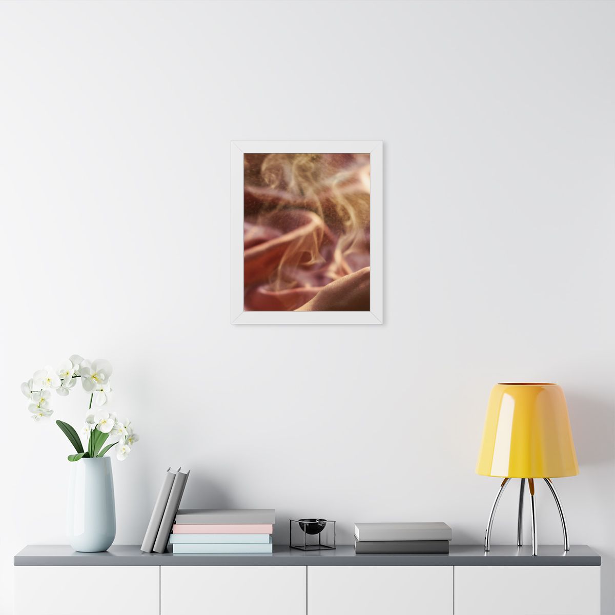 Framed Vertical Poster - Golden Mist Perfume Ritual Art —......