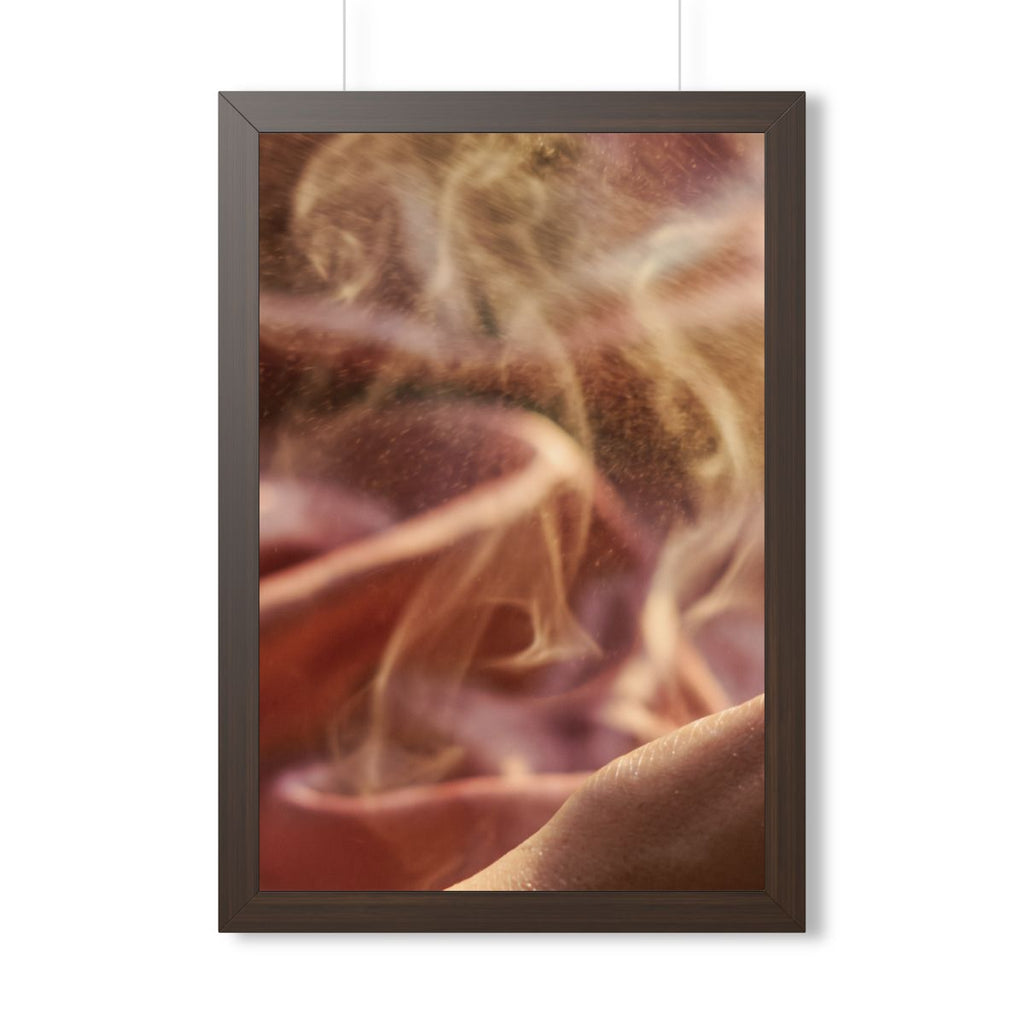 Framed Vertical Poster - Golden Mist Perfume Ritual Art —......