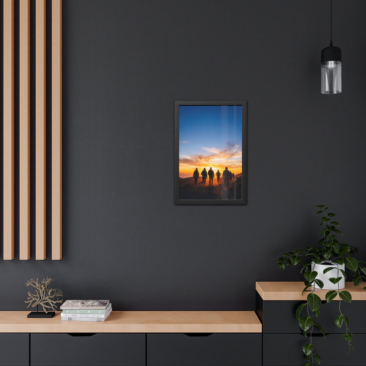 Framed Poster - Sunset Silhouette — Portrait