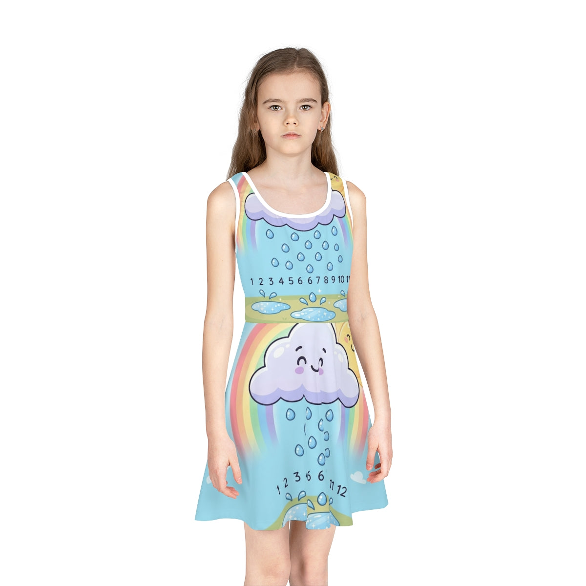 Girls' Sleeveless Sundress - Rainbow Counting Cloud Nursery...