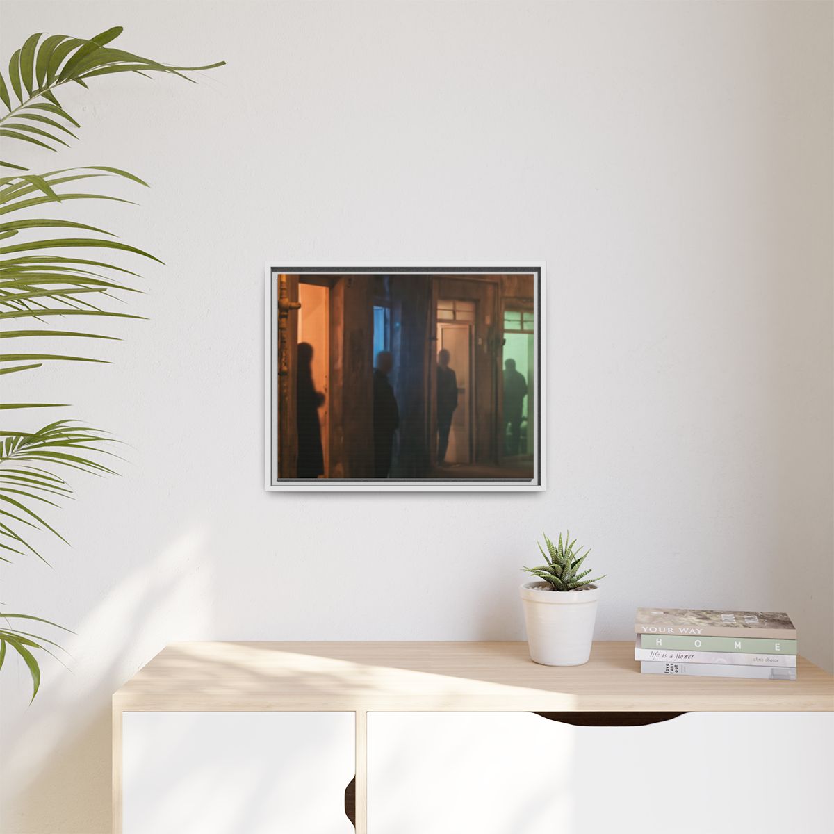 Matte Canvas, Framed - Shadowed Alleyway Mystery Art Print...