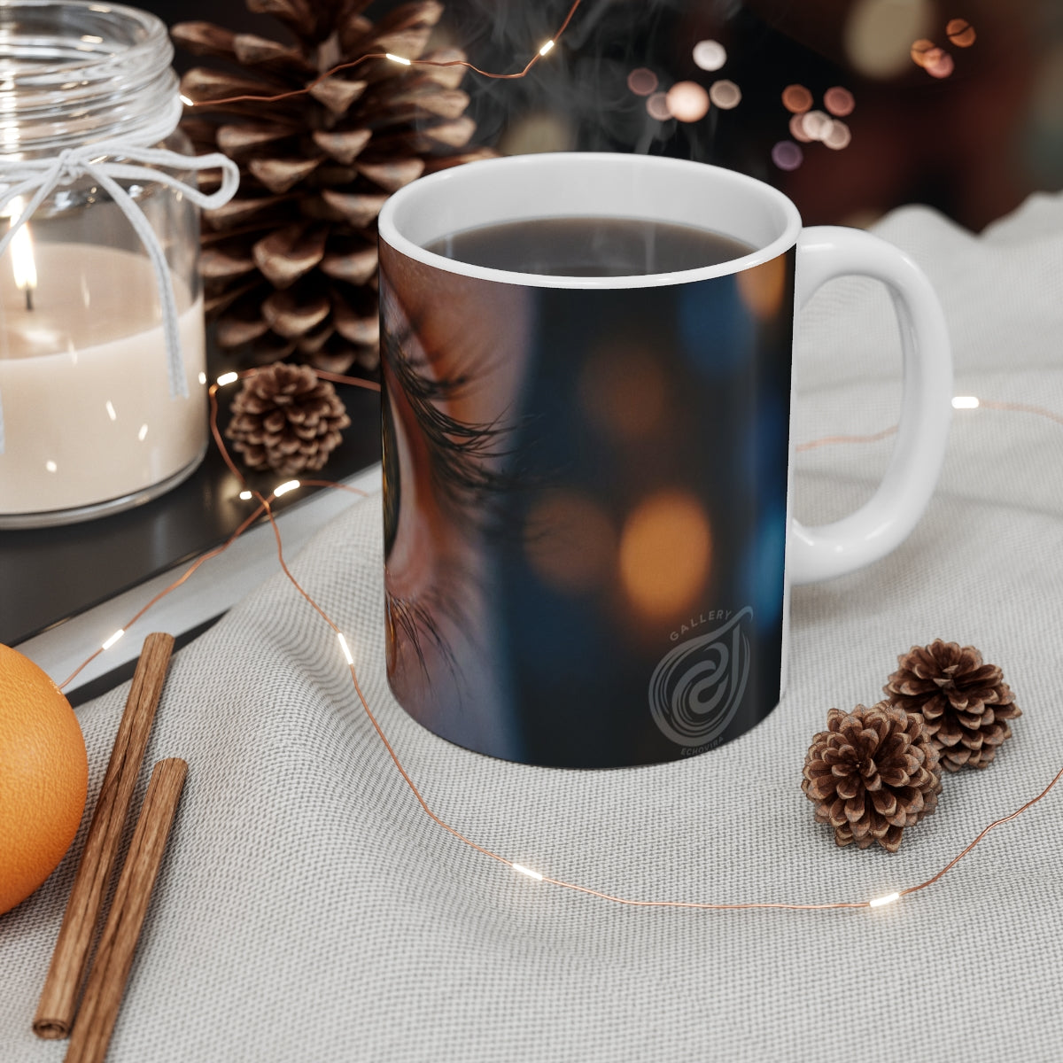 11oz White Mug - Amber Eye Reflection 11oz Ceramic Mug |...