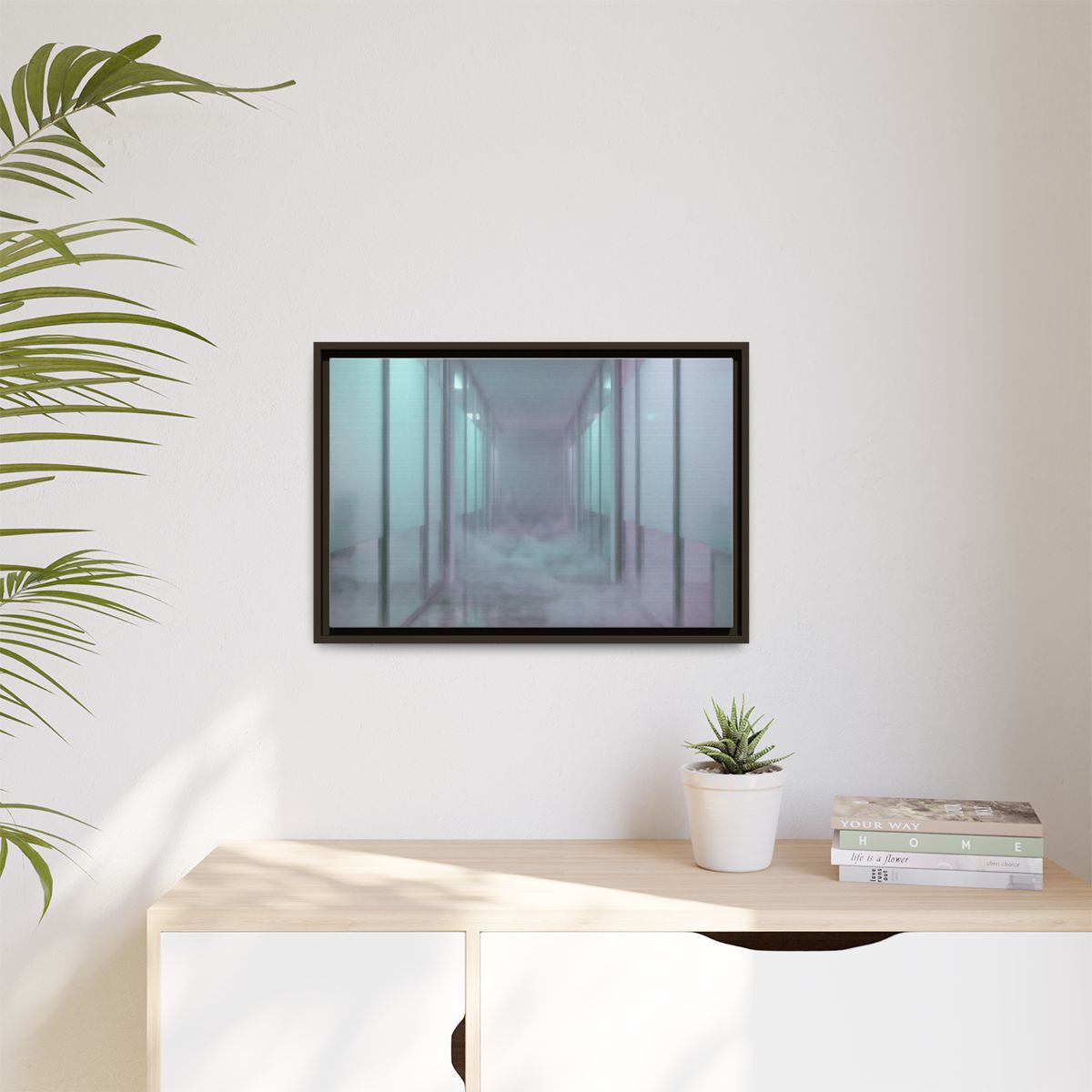 Matte Canvas, Framed - Liminal Corridor Fog Art Print —... |...