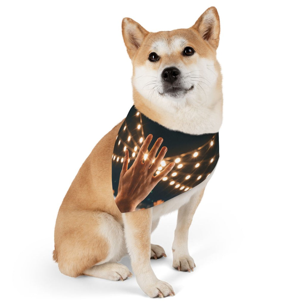 Pet Bandana Collar - Golden Festival Lights Hand Celebration...
