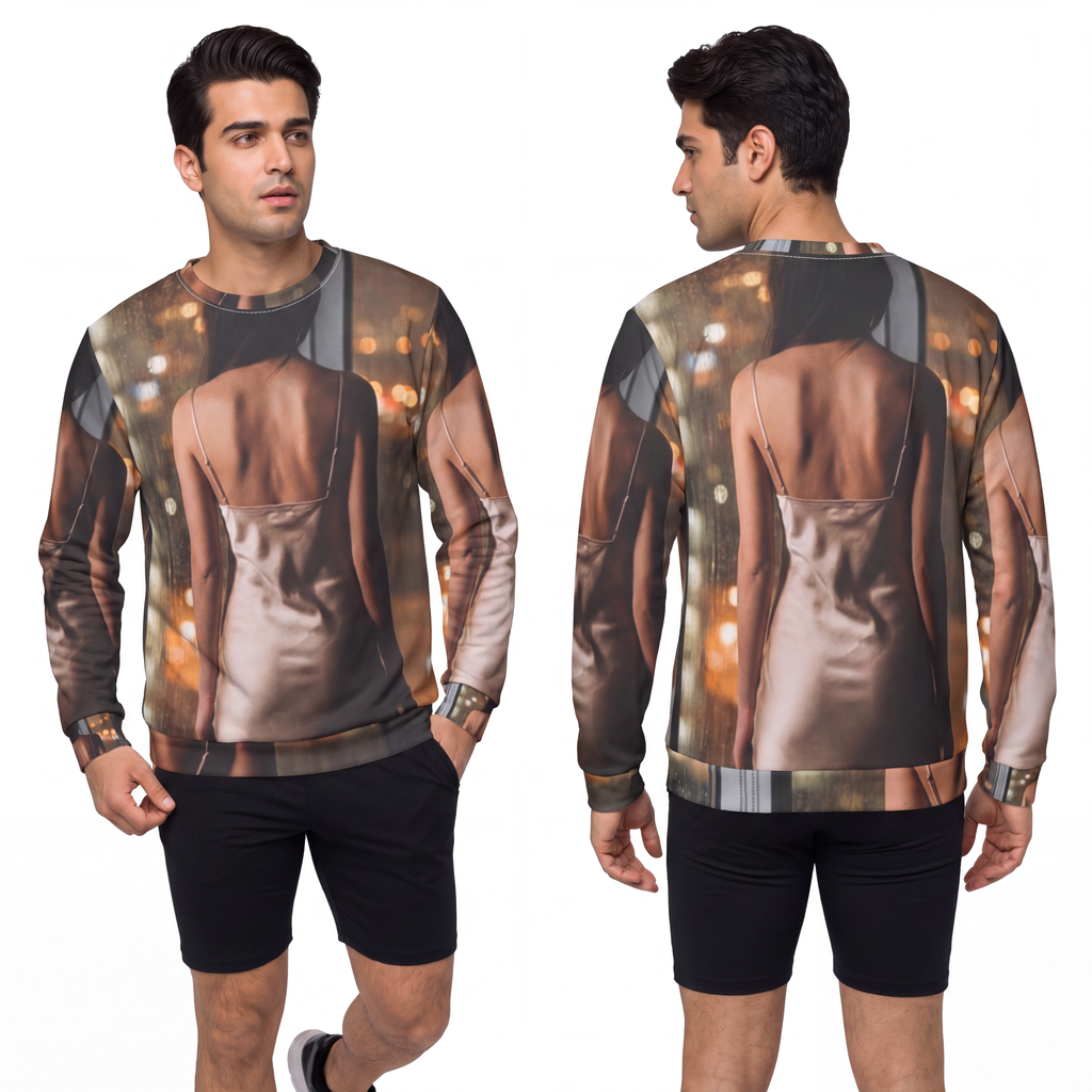 Men's Sweatshirt - Rainy City Lights | Echovira Gallery