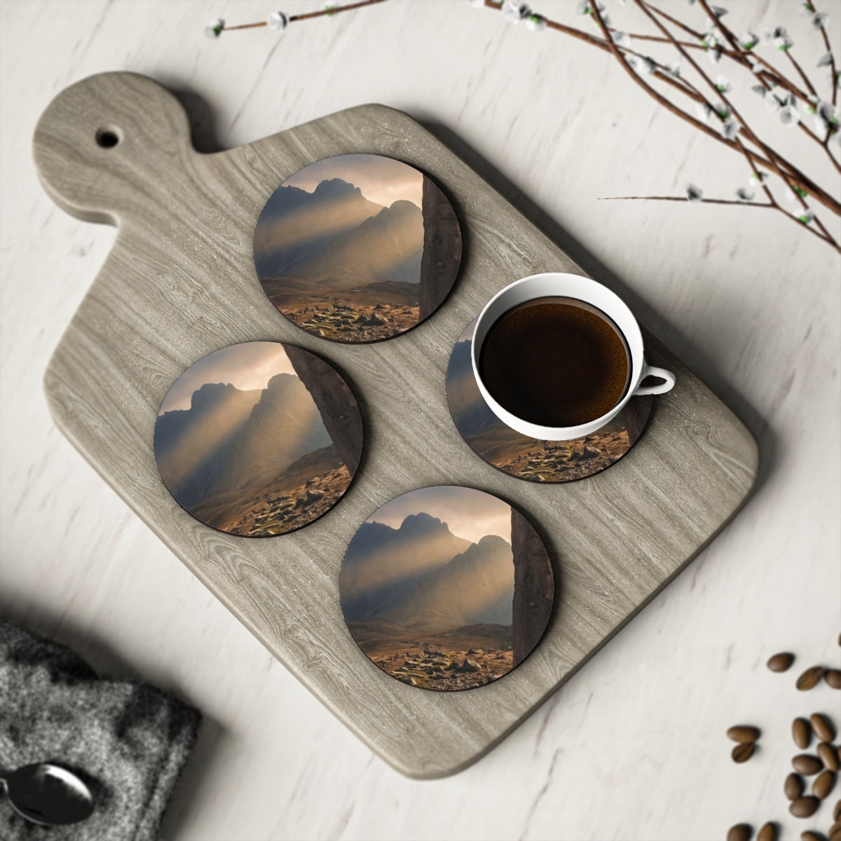 Coasters - Mystic Monolith Ancient Persian Mountain Art (1 &...