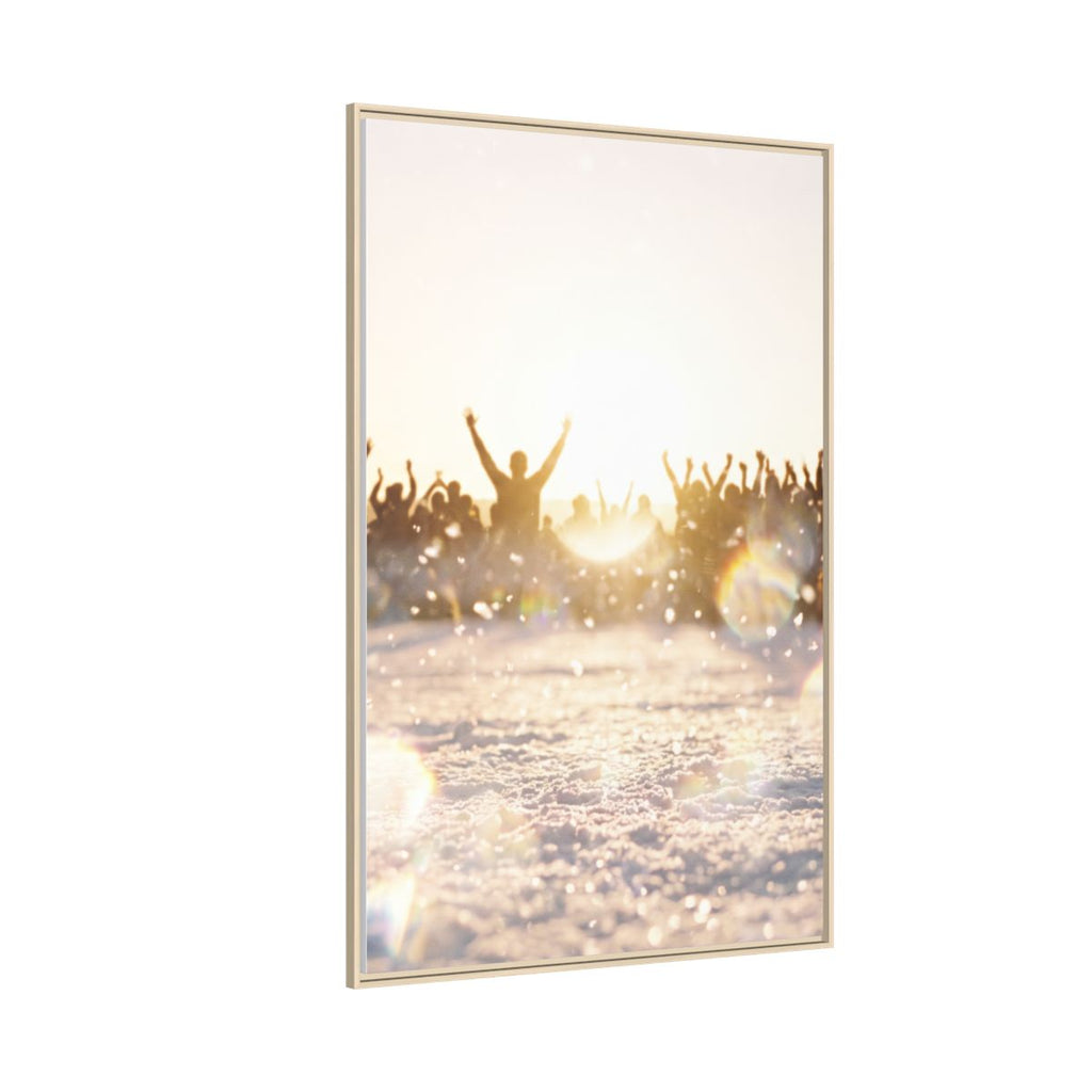 Portrait Natural Frame Matte Canvas Golden Crowd