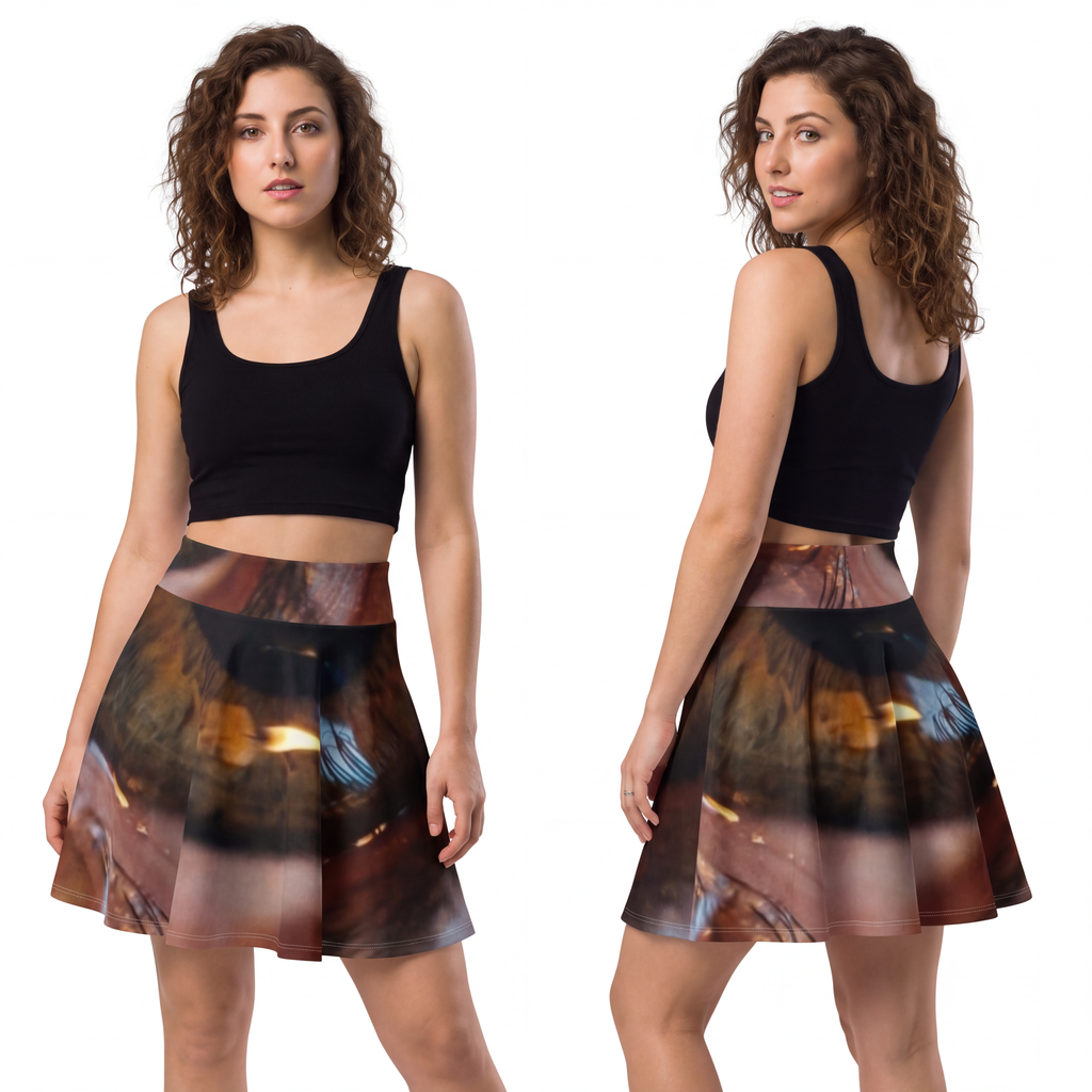 Women's Skater Skirt - Amber Iris Reflection Fine Art Print...