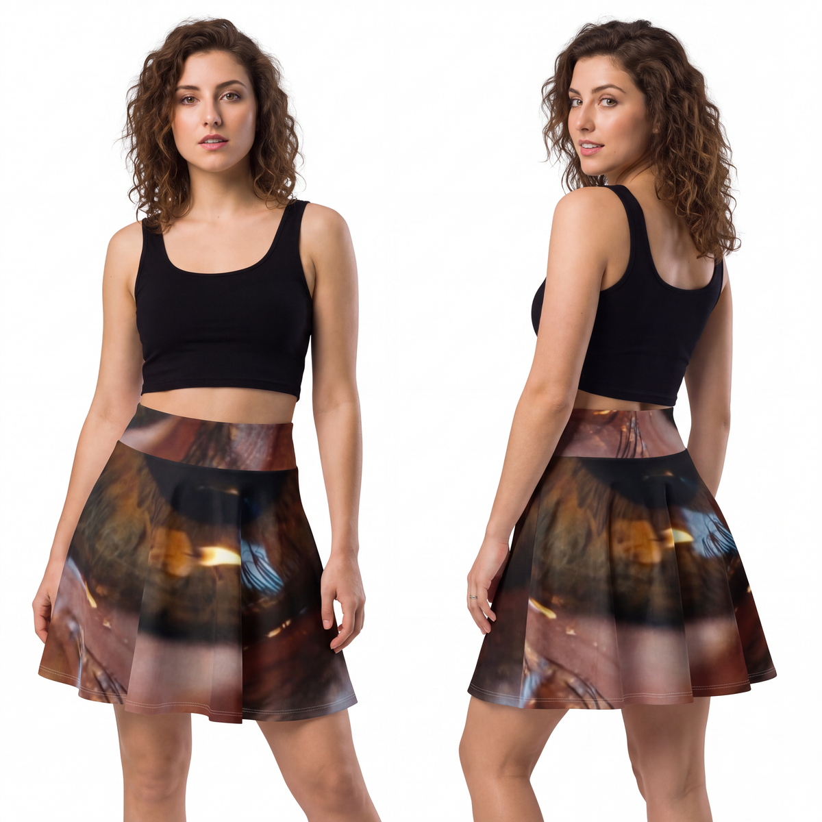 Women's Skater Skirt - Amber Iris Reflection Fine Art Print...
