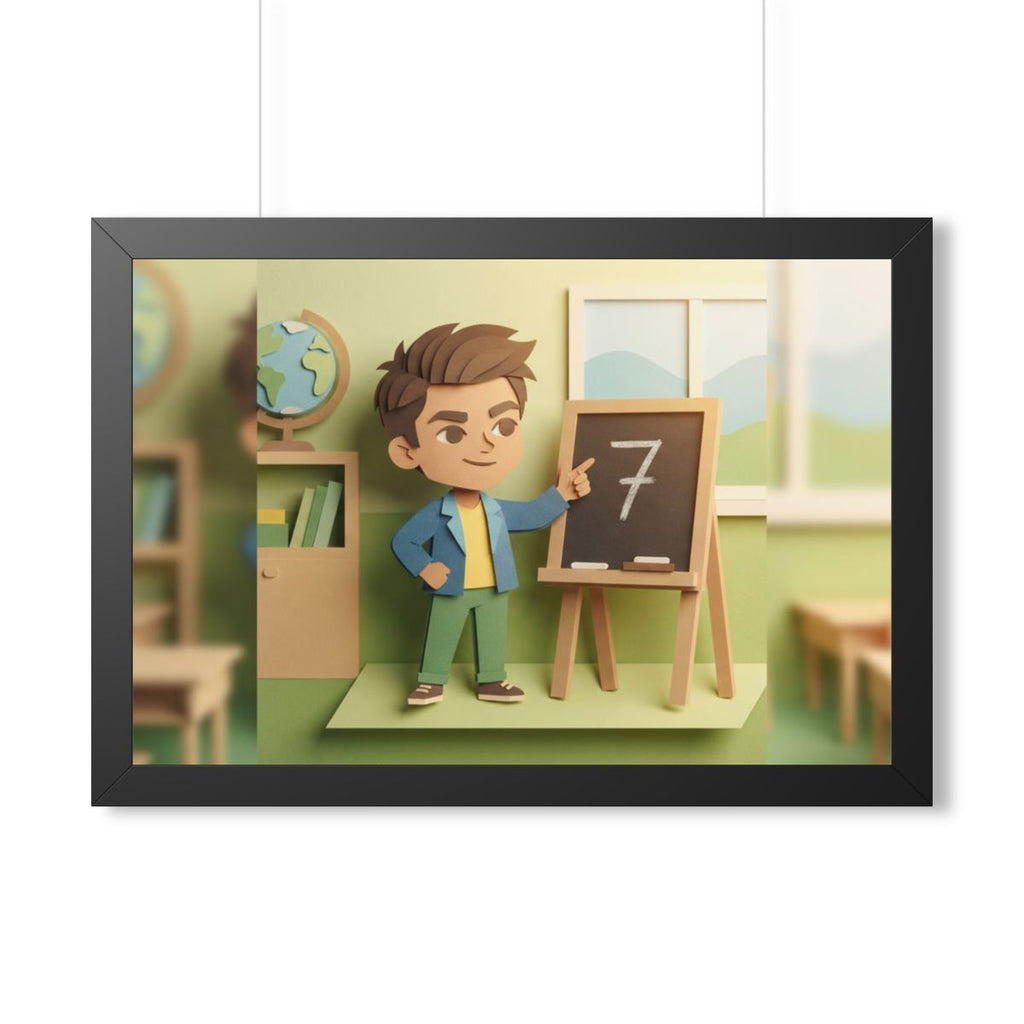 Framed Horizontal Poster - School Days — Black (14×11... |...