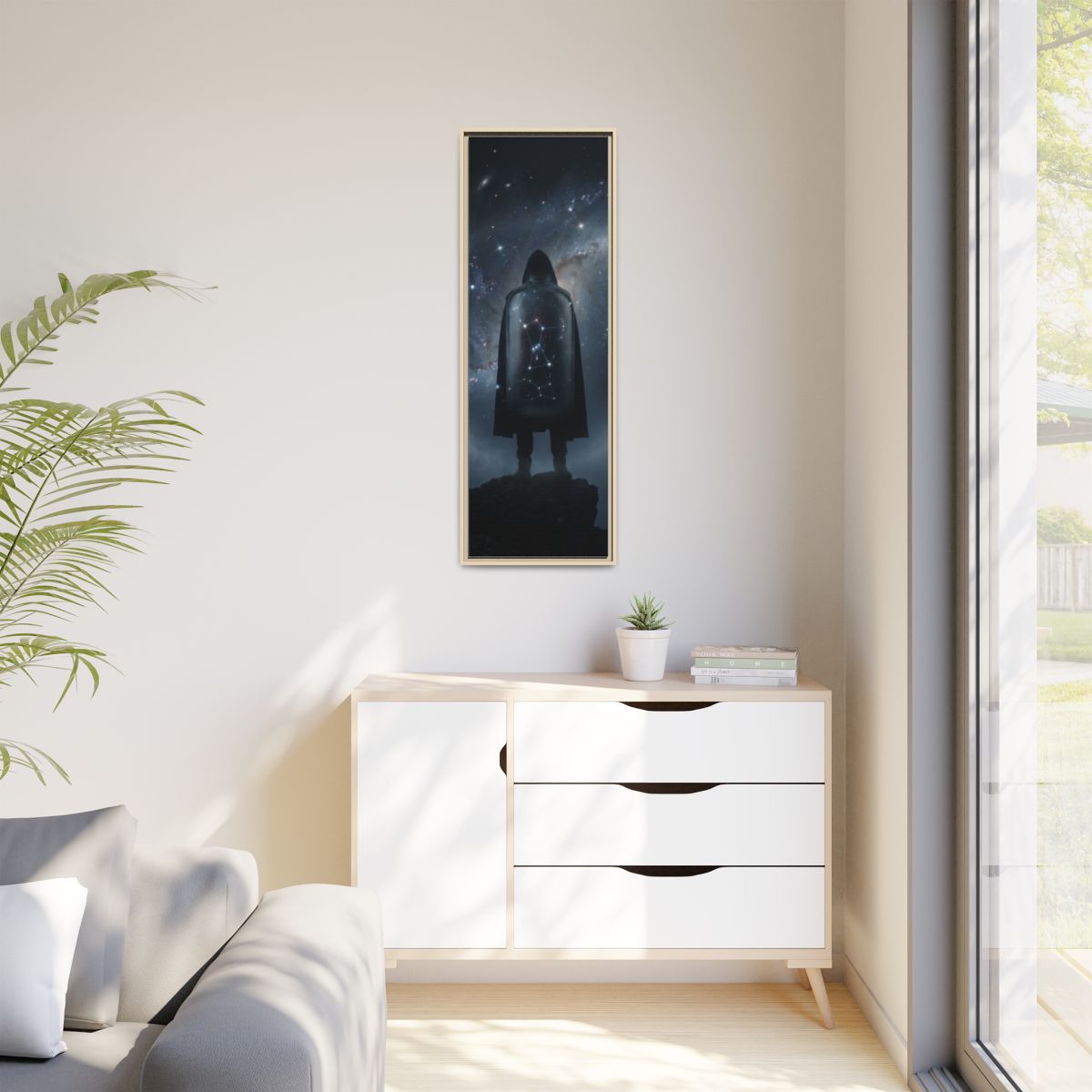 Matte Canvas, Framed - Cosmic Sentinel Orion Constellation...