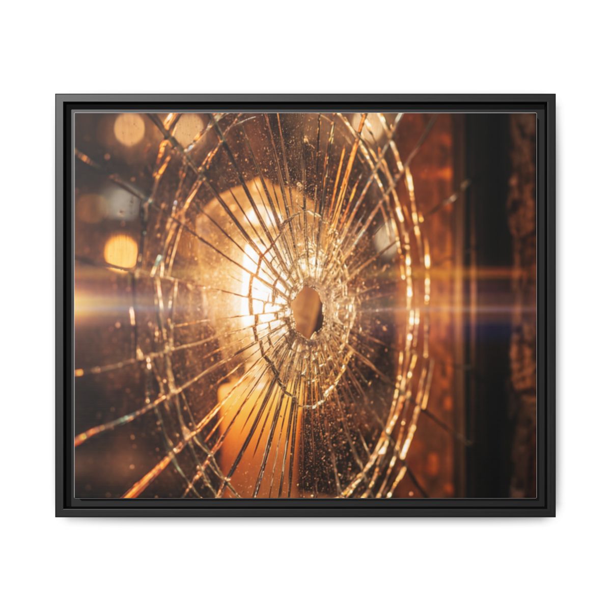 Framed Matte Canvas - Amber Glow — Black / 1.25"