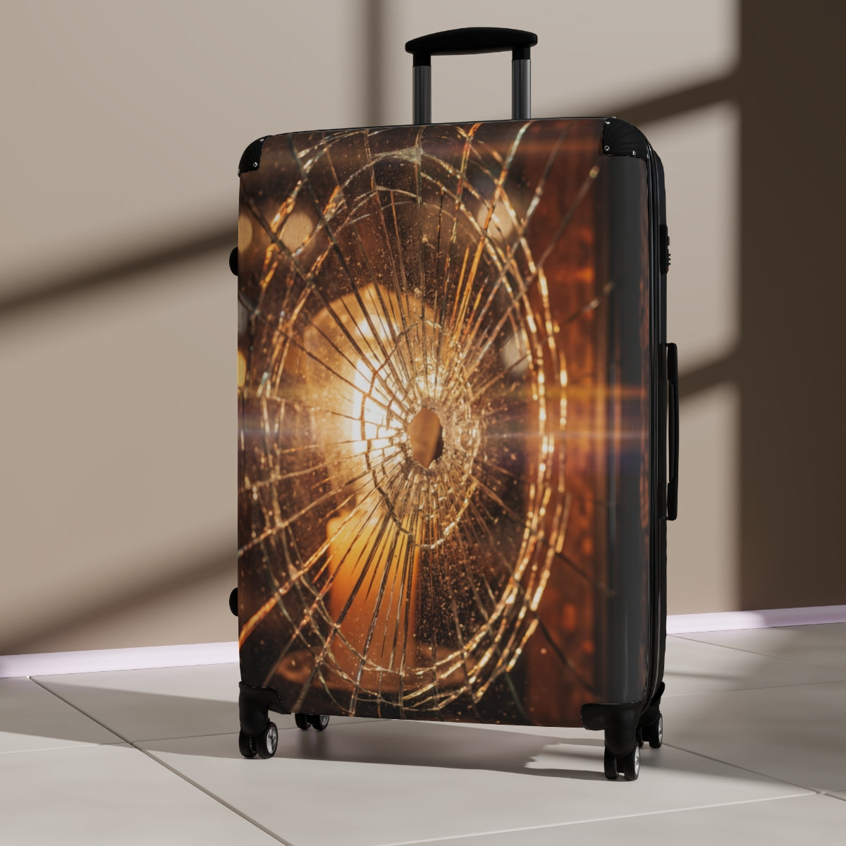 Suitcase - Golden Fracture Hard Shell | Echovira Gallery