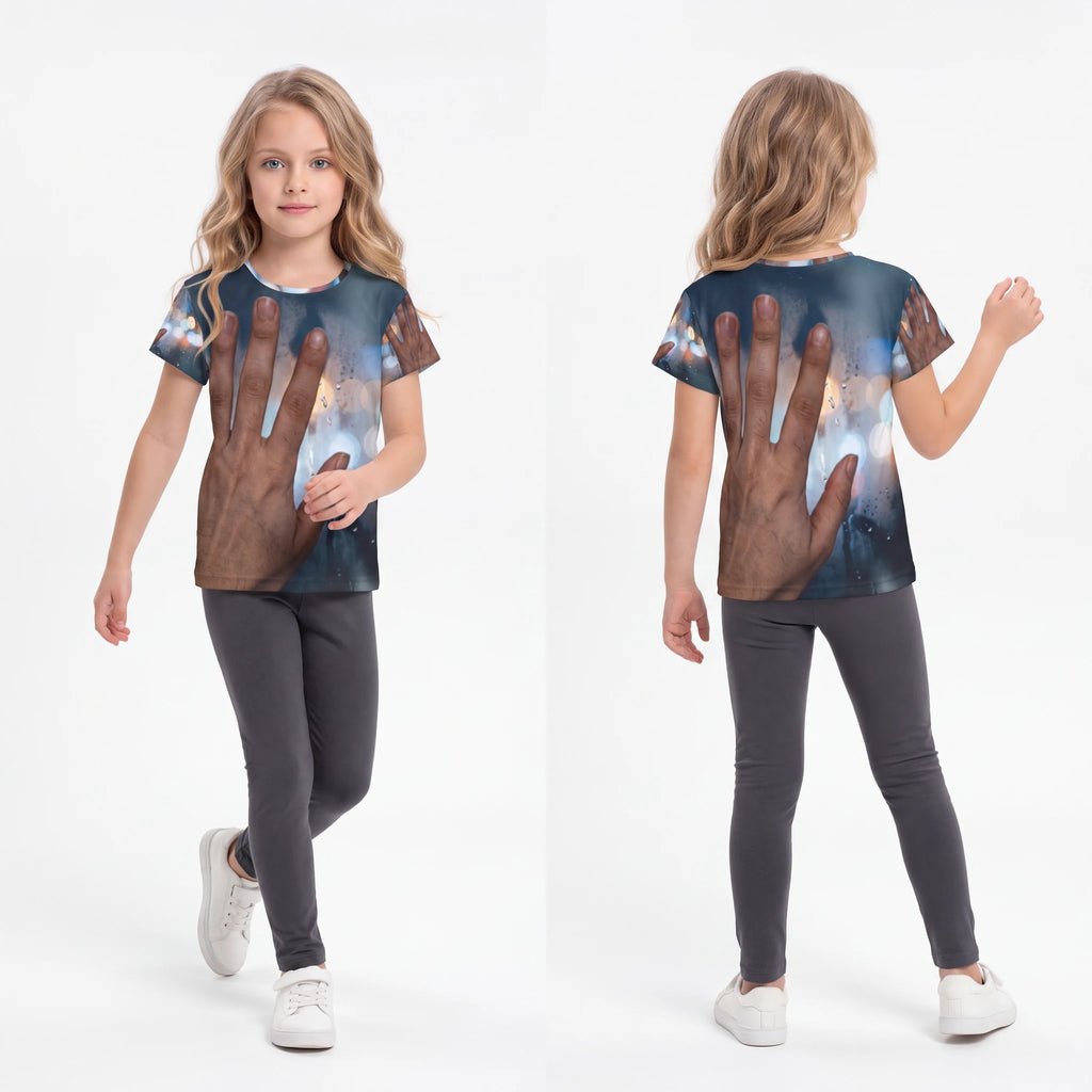 Kids Sports Jersey with Rainy City Window Art