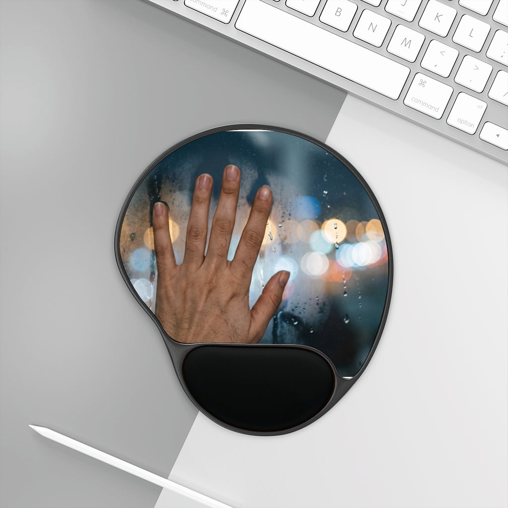 Rainy City Window Mouse Pad with Wrist Rest