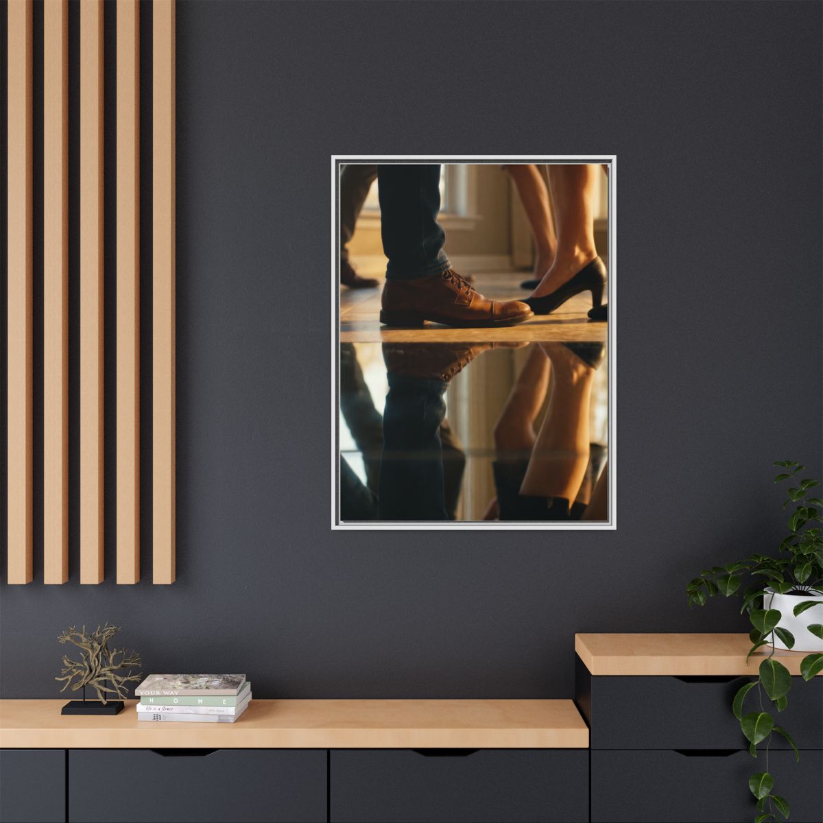 Matte Canvas, Framed - Golden Hour Reflections Cinematic Art...