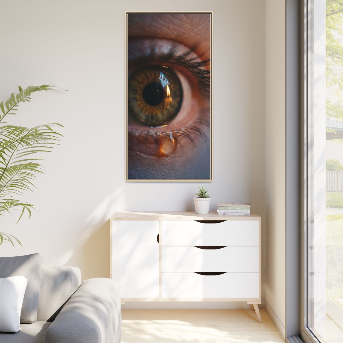 Matte Canvas, Framed - Amber Iris Reflection Fine Art Print...