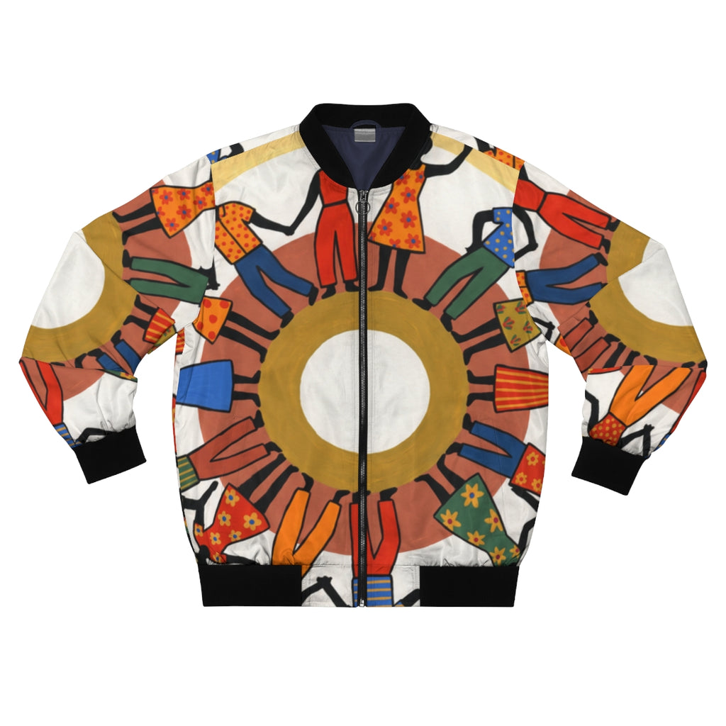 Men's Bomber Jacket - Unity Mandala Folk Art | Echovira...