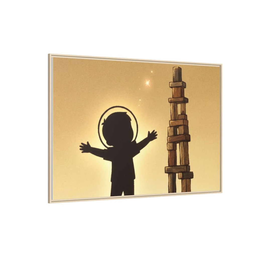 Matte Canvas, Framed - Dreaming Under Crescent Moon... |...