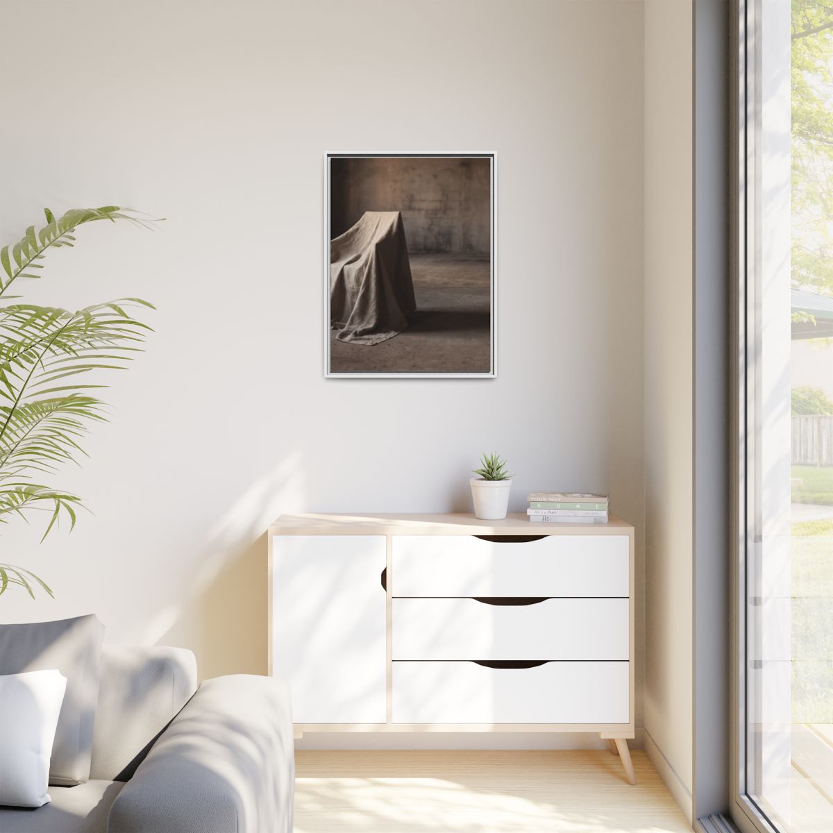 Matte Canvas, Framed - Draped Silence Still Life Art... |...