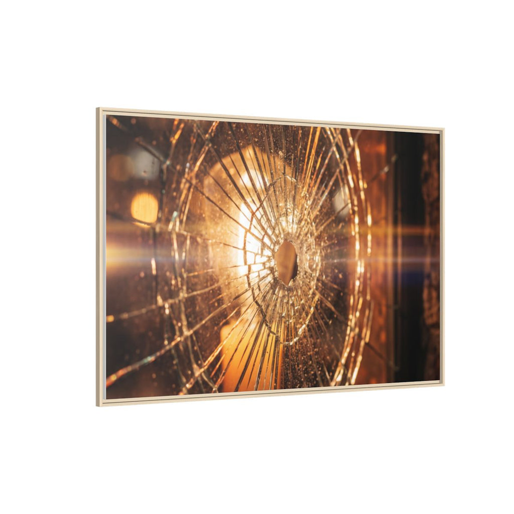 Framed Matte Canvas - Shattered Glass — Natural / 1.25"