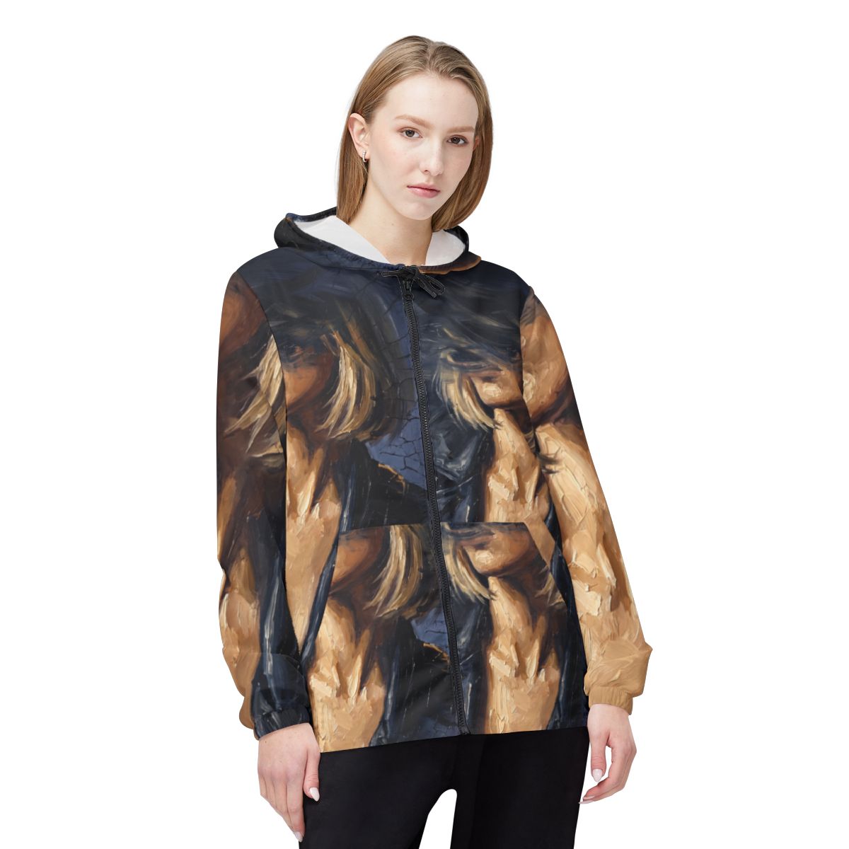 Windbreaker Jacket - Fractured Noir | Echovira Gallery