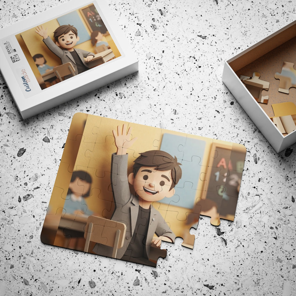 Kids' Puzzle 30-Piece - Curious Student | Echovira Gallery