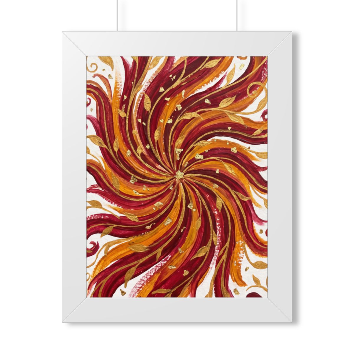 Framed Vertical Poster - Gilded Solstice Art — White (11×14...