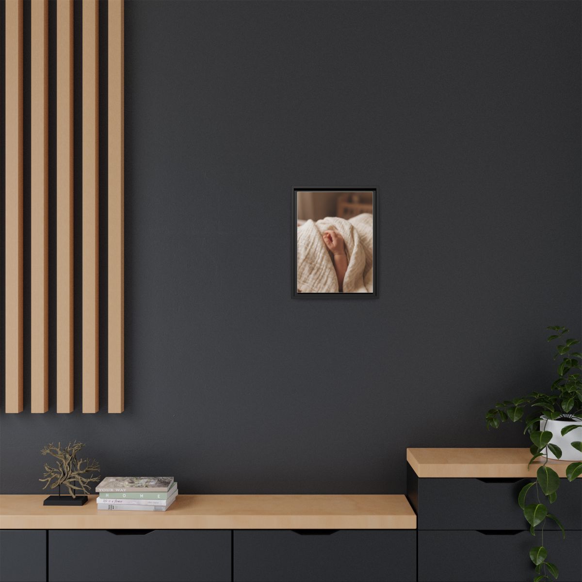 Framed Matte Canvas - Neutral Nursery — Black / 1.25"