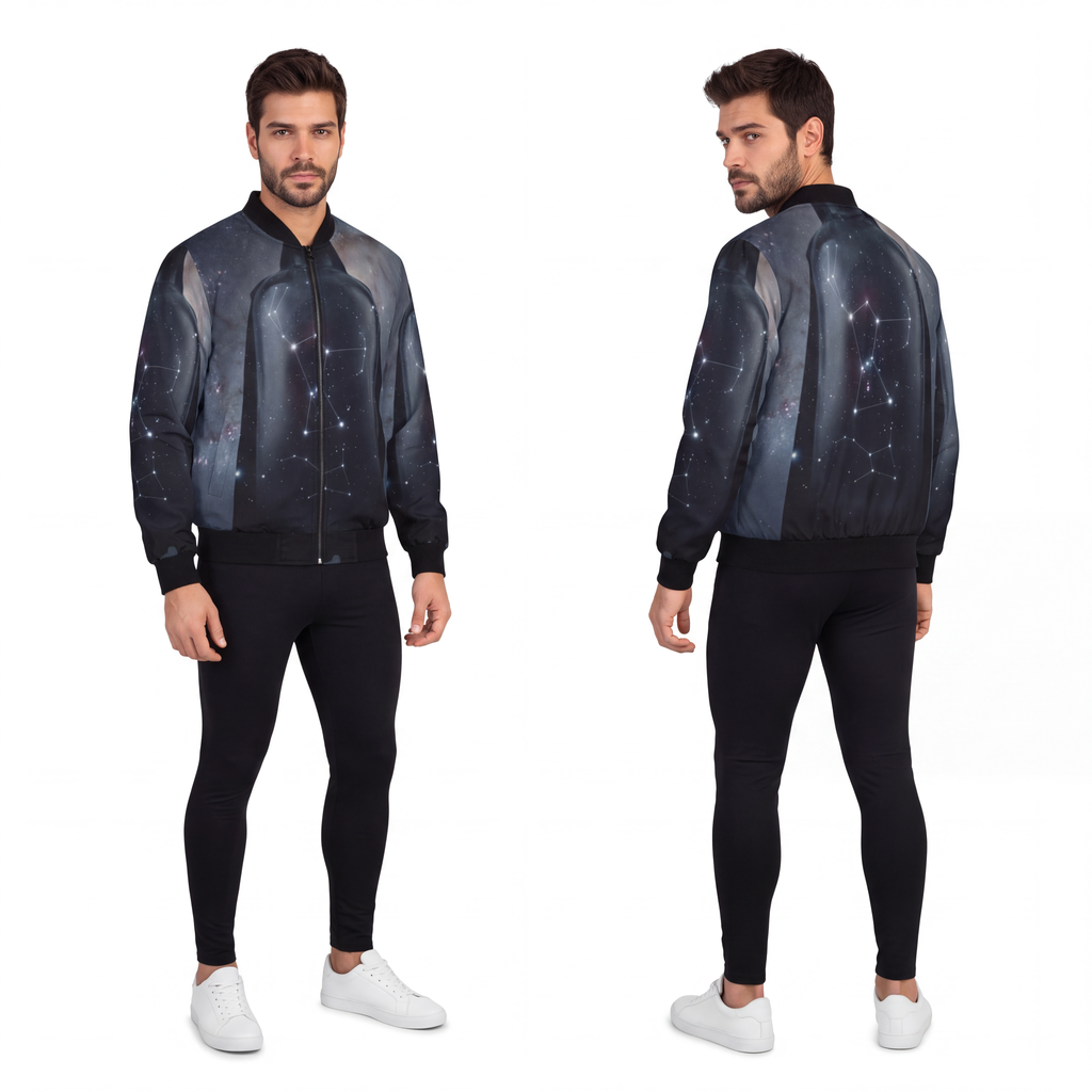 Men's Bomber Jacket - Cosmic Sentinel Orion Constellation......