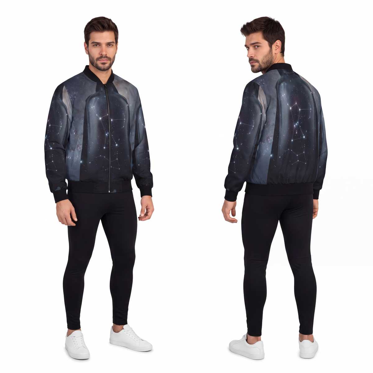 Men's Bomber Jacket - Cosmic Sentinel Orion Constellation......